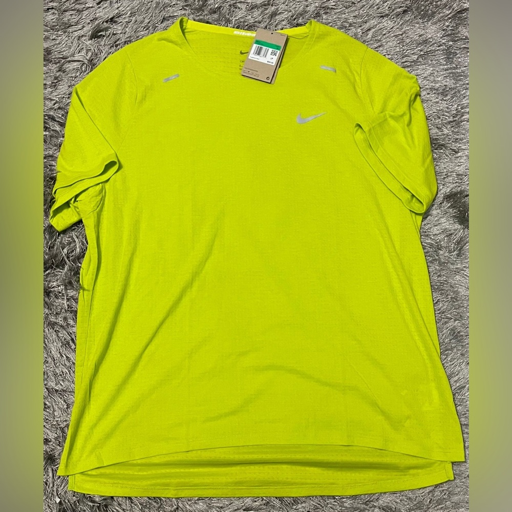 Nike Men's Dri-Fit Rise 365 Running Training Top Tee CJ5420-308 Bright Cactus XL